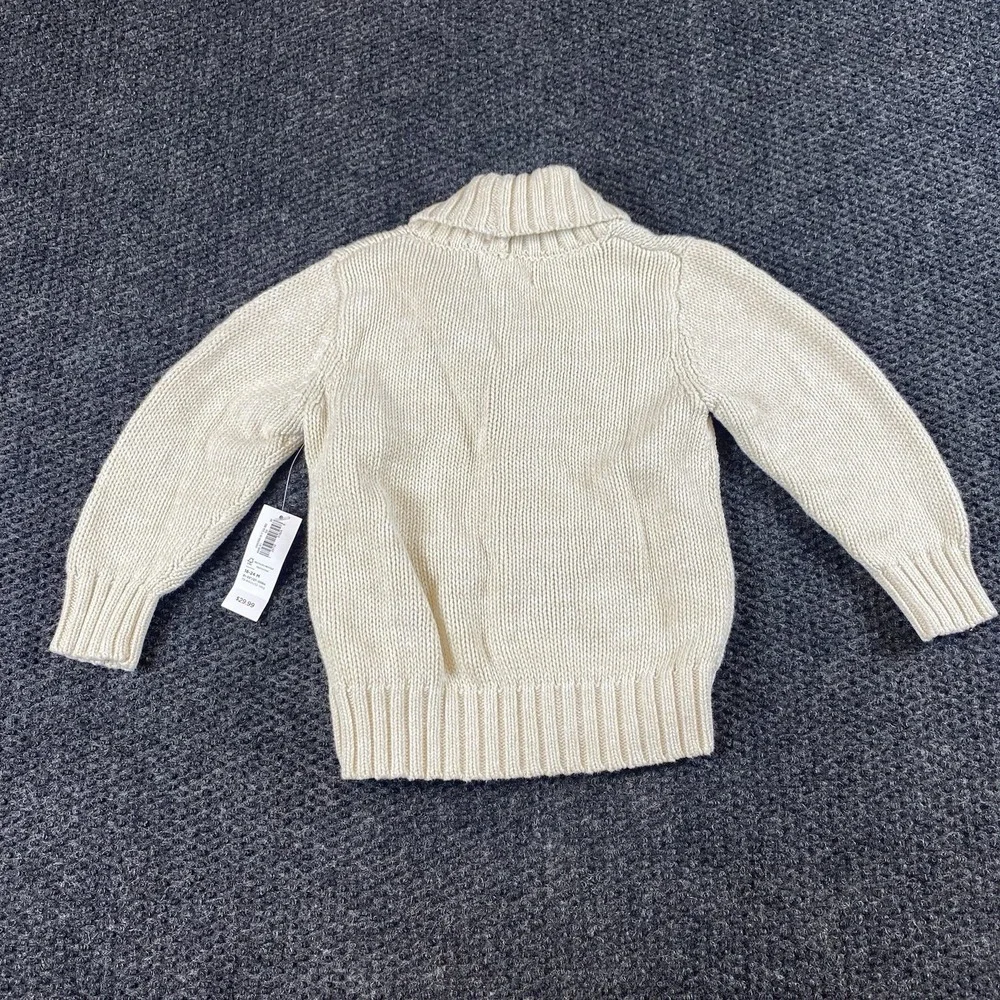 Old Navy Toddler Boys Shaw Grandpa Core Cardigan Sweater 18-24M Cream Geometric